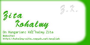 zita kohalmy business card